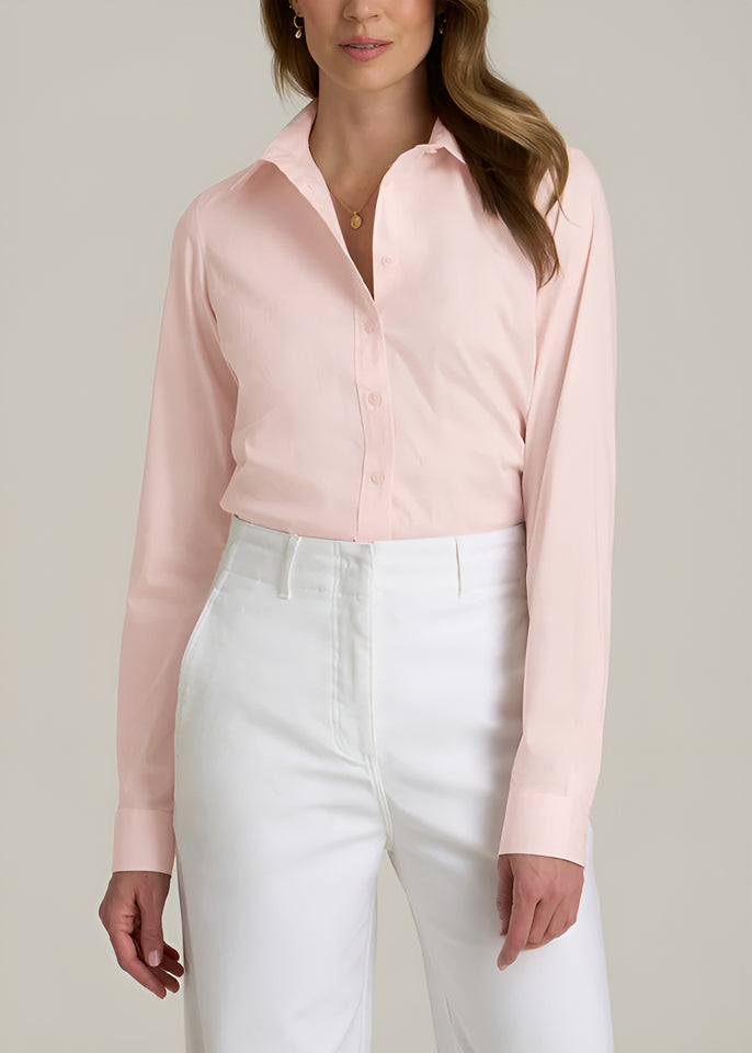 Women's Slim Fit Button Up Women's Tall Shirt Dress Pants Combo – Perfect Pairing for a Sharp, Polished Look