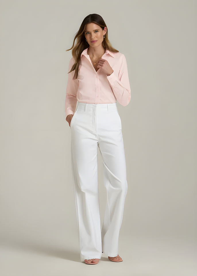 Women's Slim Fit Button Up Women's Tall Shirt Dress Pants Combo – Perfect Pairing for a Sharp, Polished Look