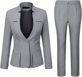 Women's Elegant Business 2 Piece Office Lady Suit Set Work Blazer Pant