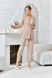 Women blazer jacket and pants suit  Beige color