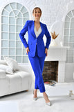Women blazer jacket and pants suit  Sax Blue color