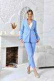 Women blazer jacket and pants suit  Baby Blue color