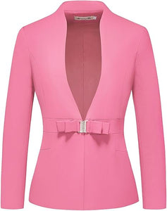 Women's Business Pant Suit Set 2 Piece Slim Fit Blazer Jacket One Button Buckle Closure Lady Work Suit for Office