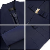 Women's Business Pant Suit Set 2 Piece Slim Fit Blazer Jacket One Button Buckle Closure Lady Work Suit for Office