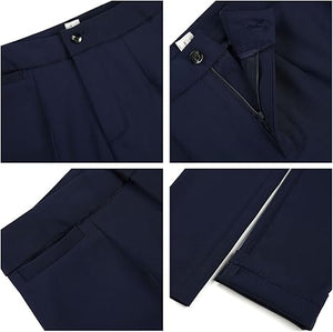 Women's Business Pant Suit Set 2 Piece Slim Fit Blazer Jacket One Button Buckle Closure Lady Work Suit for Office