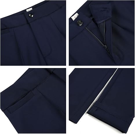 Women's Business Pant Suit Set 2 Piece Slim Fit Blazer Jacket One Button Buckle Closure Lady Work Suit for Office