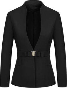 Women's Business Pant Suit Set 2 Piece Slim Fit Blazer Jacket One Button Buckle Closure Lady Work Suit for Office