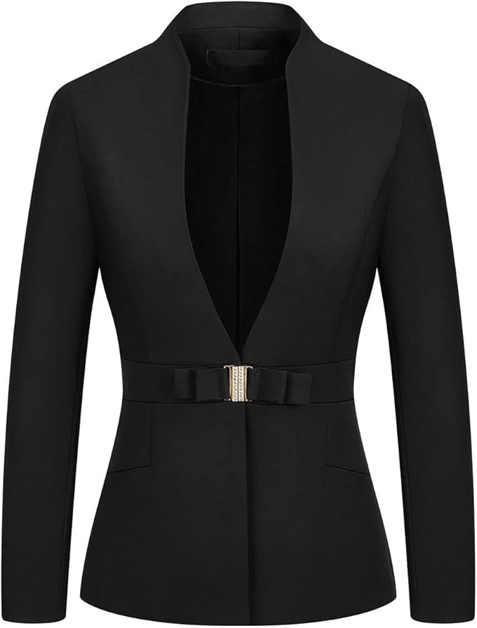 Women's Business Pant Suit Set 2 Piece Slim Fit Blazer Jacket One Button Buckle Closure Lady Work Suit for Office