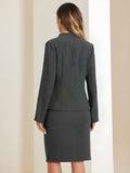 2pc Business Collarless Blazer and Formal Pencil Skirt Suit Sets