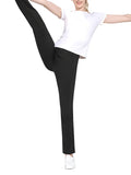 Women Casual Stretchy Pants Work Business Slacks Dress Pants Straight Leg Trousers with Pockets Black