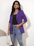 Women's Long Sleeve Blazer Open Front Cardigan Jacket Work Office Blazer with Zipper Pockets S-3XL