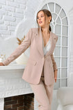 Women blazer jacket and pants suit  Beige color