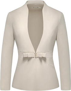 Women's Business Pant Suit Set 2 Piece Slim Fit Blazer Jacket One Button Buckle Closure Lady Work Suit for Office