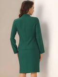 2pc Business Collarless Blazer and Formal Pencil Skirt Suit Sets