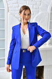 Women blazer jacket and pants suit  Sax Blue color