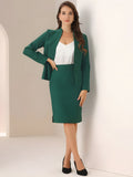2pc Business Collarless Blazer and Formal Pencil Skirt Suit Sets