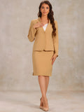 2pc Business Collarless Blazer and Formal Pencil Skirt Suit Sets
