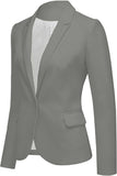 Womens Notched Lapel Pockets Button Work Office Blazer Jacket Suit