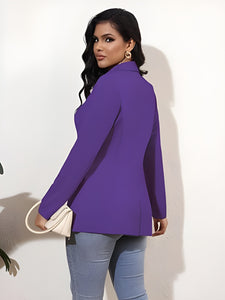 Women's Long Sleeve Blazer Open Front Cardigan Jacket Work Office Blazer with Zipper Pockets S-3XL