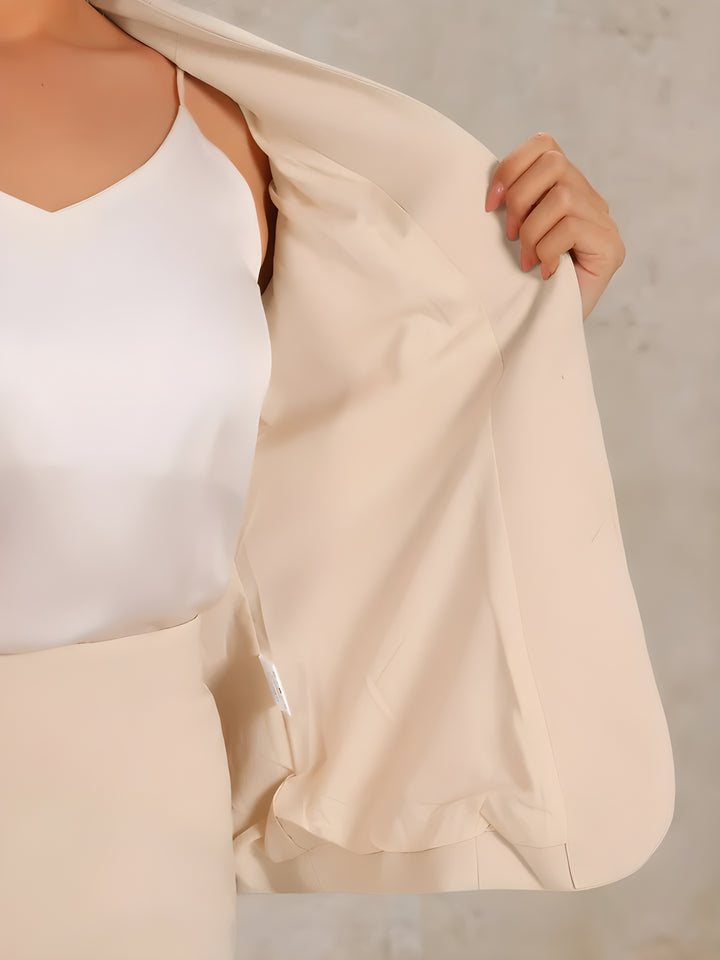 2pc Business Collarless Blazer and Formal Pencil Skirt Suit Sets
