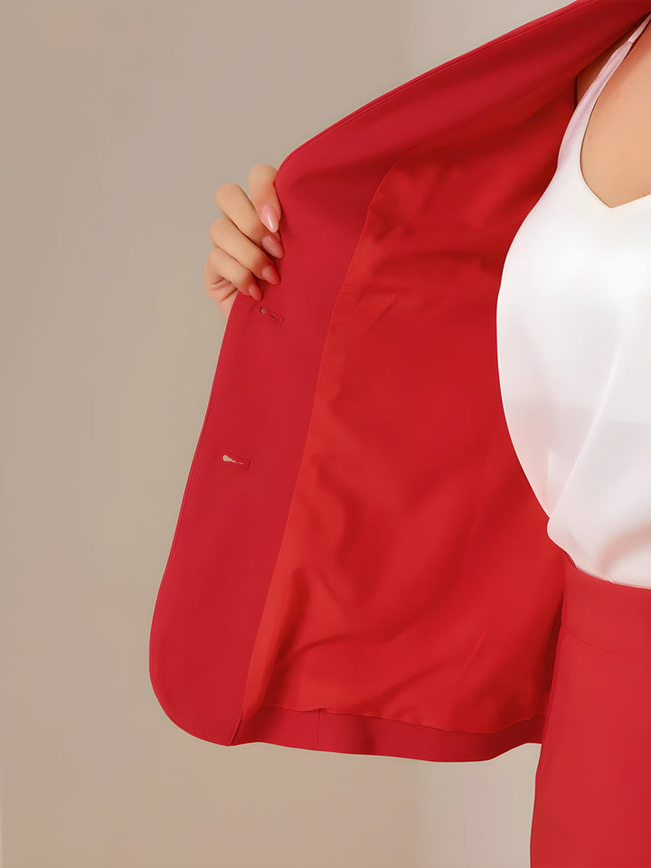 2pc Business Collarless Blazer and Formal Pencil Skirt Suit Sets