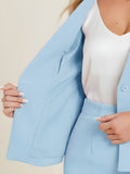 2 Pieces Collarless 3/4 Sleeves Blazer and Pencil Skirt Office Work Business Suit Set