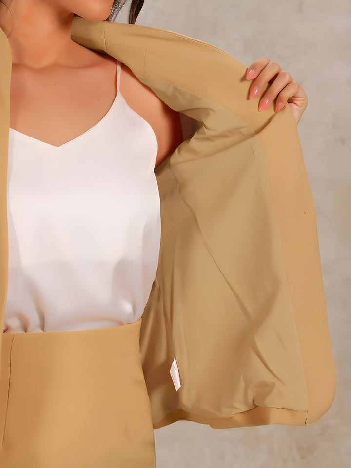 2pc Business Collarless Blazer and Formal Pencil Skirt Suit Sets