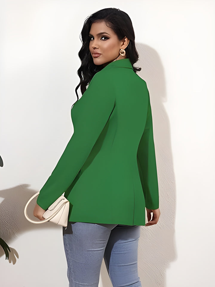 Women's Long Sleeve Blazer Open Front Cardigan Jacket Work Office Blazer with Zipper Pockets S-3XL