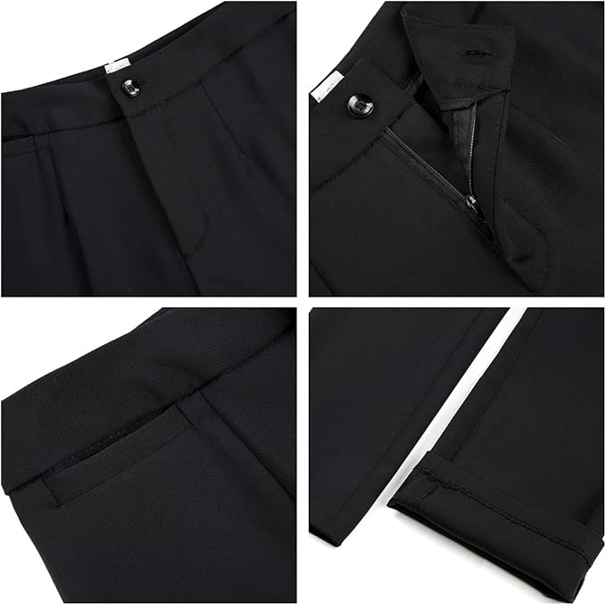 Women's Business Pant Suit Set 2 Piece Slim Fit Blazer Jacket One Button Buckle Closure Lady Work Suit for Office