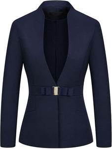 Women's Business Pant Suit Set 2 Piece Slim Fit Blazer Jacket One Button Buckle Closure Lady Work Suit for Office