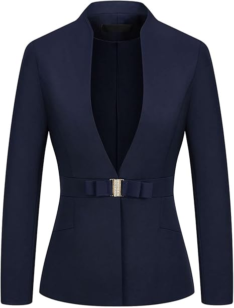 Women's Business Pant Suit Set 2 Piece Slim Fit Blazer Jacket One Button Buckle Closure Lady Work Suit for Office