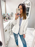 Womens Notched Lapel Pockets Button Work Office Blazer Jacket Suit