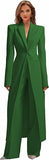 Business Women's Suit Luxury Office Work Tuxedos Street Shot 2 Pieces Long Blazer Pants Slim Fit Jacket Trousers
