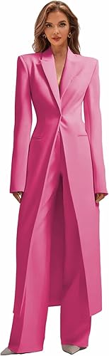 Business Women's Suit Luxury Office Work Tuxedos Street Shot 2 Pieces Long Blazer Pants Slim Fit Jacket Trousers