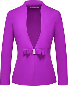 Women's Business Pant Suit Set 2 Piece Slim Fit Blazer Jacket One Button Buckle Closure Lady Work Suit for Office