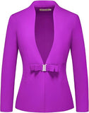 Women's Business Pant Suit Set 2 Piece Slim Fit Blazer Jacket One Button Buckle Closure Lady Work Suit for Office